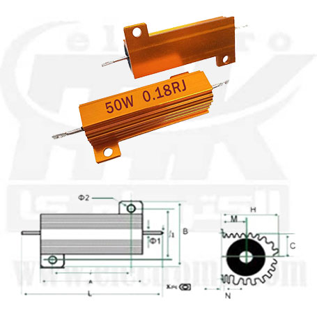 Metal resistor 50W 0.18R