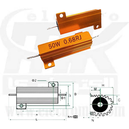 Metal resistor 50W 0.68R