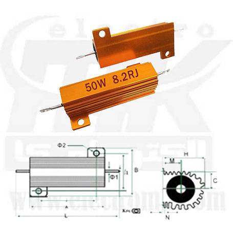 Metal resistor 50W 8.2R