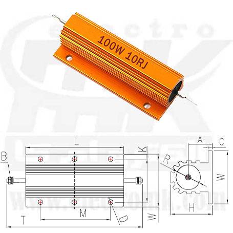Metal resistor 10R 100W
